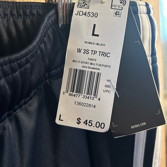 Adidas Dark Blue and White Classic Jogger Pants with cuff - Picture 3 of 5